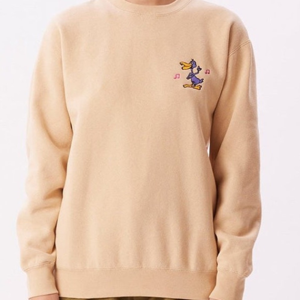 Obey Disco Duck Crew Sweatshirt - Oat Milk - New with Tags